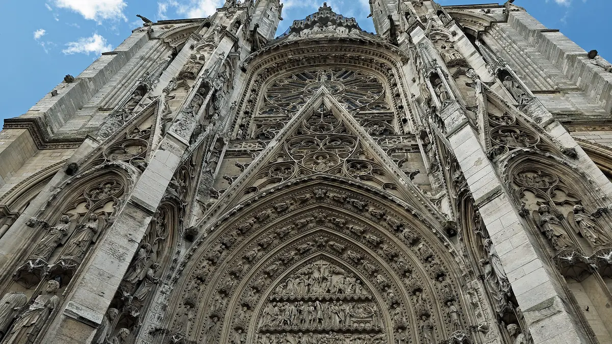 Le portail central de la cathédrale Notre-Dame de Rouen